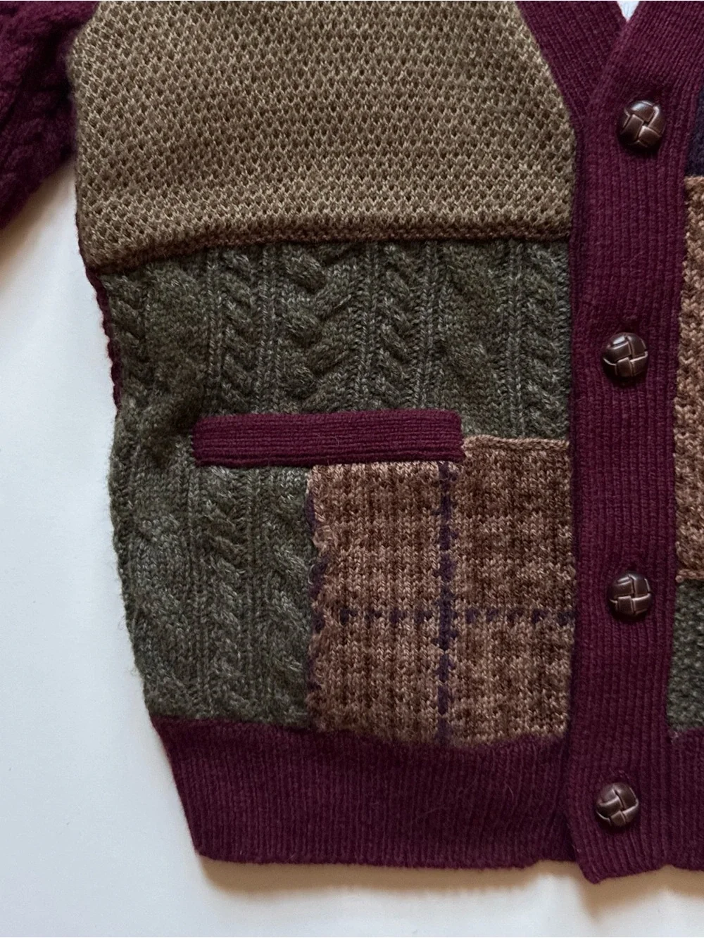 Ralph Lauren Baby Unisex Patchwork V-Neck Cardigan - Size 18-24M